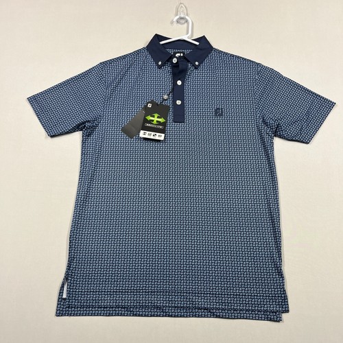 FootJoy Golf Polo Shirt Lightweight Blue Paisley FJ Athletic Fit Mens Large L