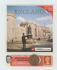 ENGLAND GAF View-Master Packet B-156 with Coin and Stamp Exc. Condition