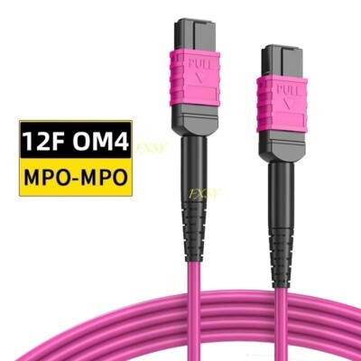 1-40M MPO to MPO OM4 Fiber Optic Patch Cord 8|12 Core Type B MTP/Female-Fema lot