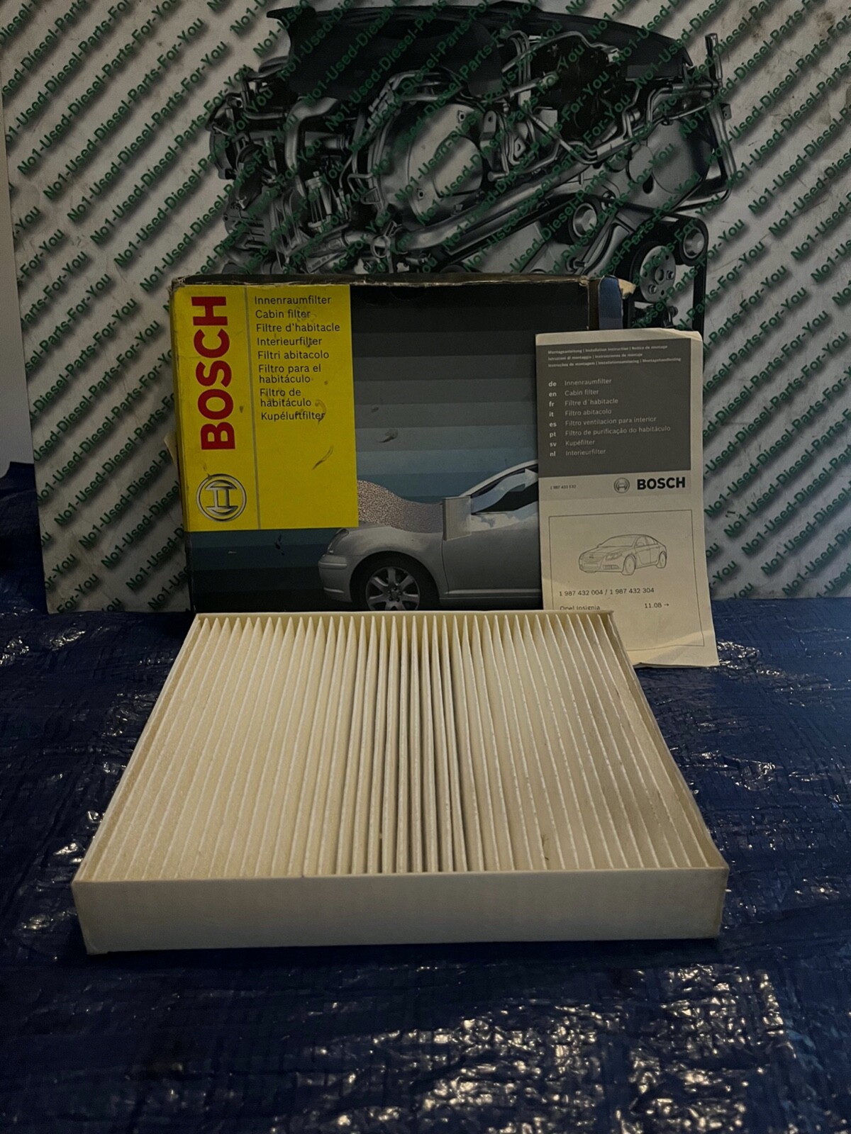 1987 432 004 Cabin Pollen Interior Air Filter Standard 36mm Height 240mm L Bosch