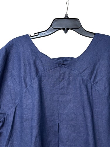 Charter Club Bow-Back Linen A-Line Dress, Intrepid Blue, Sz. PXL - Picture 11 of 12