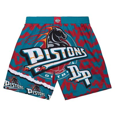 MITCHELL NESS NBA JUMBOTRON SUBLIMATED SHORTS DETROIT PISTONS