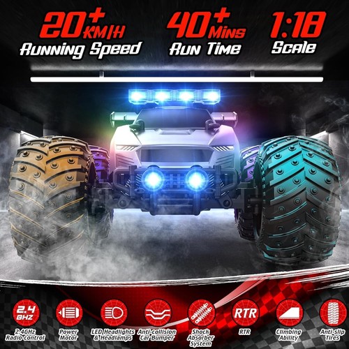 Telecomando Auto - 20km/h 1:18 Alta Velocità RC Auto Fuoristrada con RBC e Fari - Foto 2 di 7
