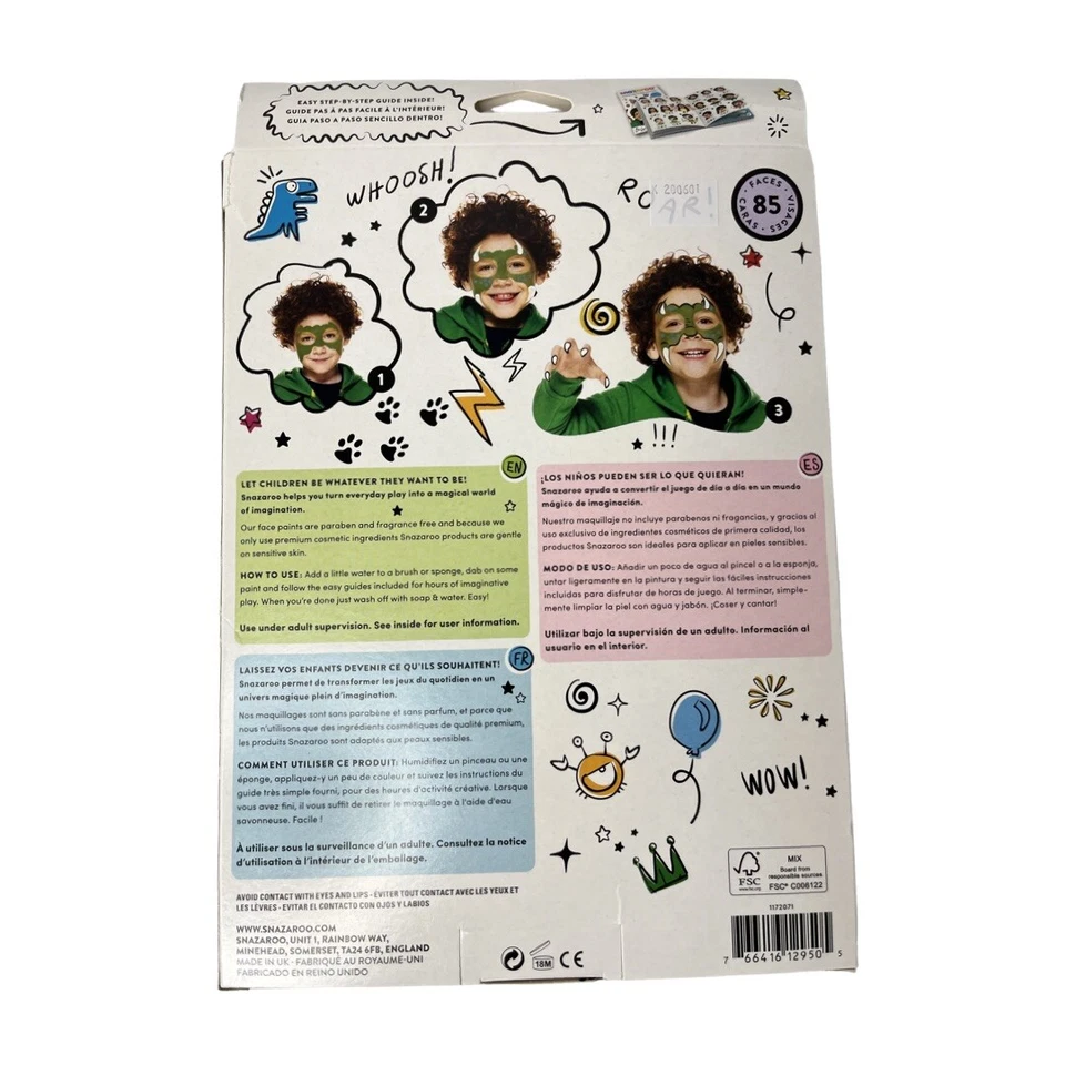 Snazaroo Fiesta Paquete de Pintura Facial Kit 21 Piezas Pinceles Brillo Foto 3 de 4