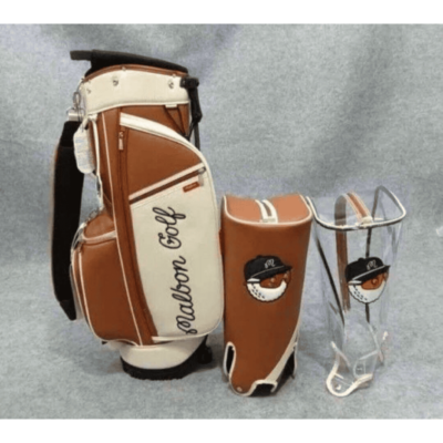 Malbon Golf Caddy Bag Stand Type Bag Brown White Comes with 2 hood