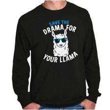 Prevent Drama Llama Funny Alpaca Animal Gift Long Sleeve Tshirt for Men or Women