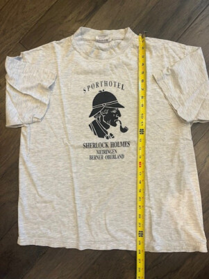 Sherlock Holmes Sporthotel Meiringen Berner Oberland shirt RARE size L 