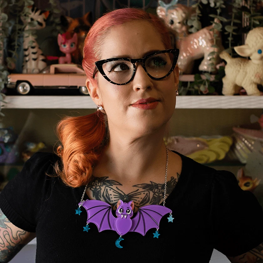 ERSTWILDER NECKLACE - BARON VON BAT - MIMSY - HALLOWEEN. NEW IN BOX.