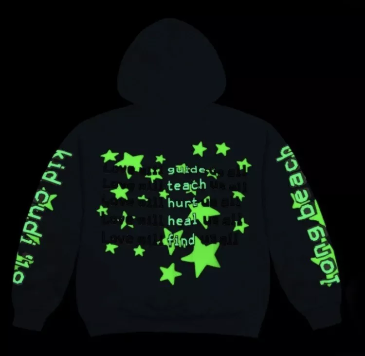 NEW Kid CUDI Cactus Plant Flea Market Entergalactic GLOW in DARK HOODIE Sz M