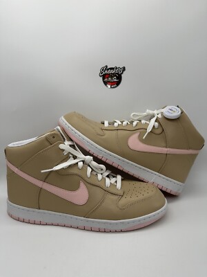 Nike 2013 Linen Atmosphere Dunk High SB 624512-200 Beige Tan Pink White Size 13