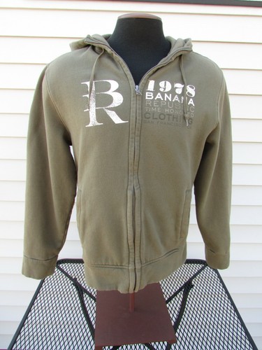 Green Zip Up Hoodie Large 