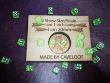 Twenty 5MM Transparent Lime D6 Gaming Dice Tabletop Rounded Corners Tokens