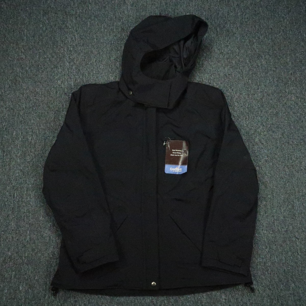 Carhartt Jacket Womens Large Black Waterproof Breathable Hooded