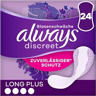 Always Discreet Inkontinenz-Slipeinlagen Long Plus für Damen (24 Binden) Neu