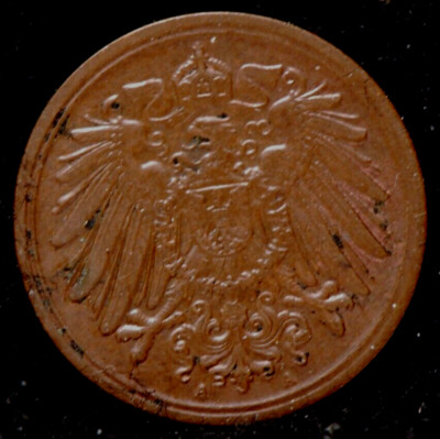 Germany, 1904-A Pfennig, KM10, Brown some Red, About UNC, 5-21*