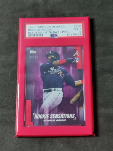 2018 Topps On Demand Ronald Acuna Rookie Sensations #29P Purple 2/25 PSA 9 - Picture 2 of 3