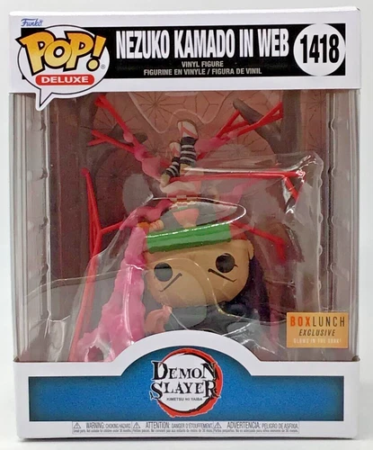 Funko Pop! 6" Deluxe Demon Slayer Nezuko Kamado in Web #1418 Glow Box Lunch Ex