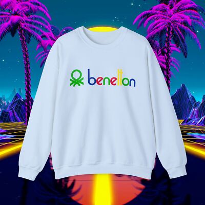 Custom Benetton vintage 1980s design sweatshirt Unisex men women 90s sweater