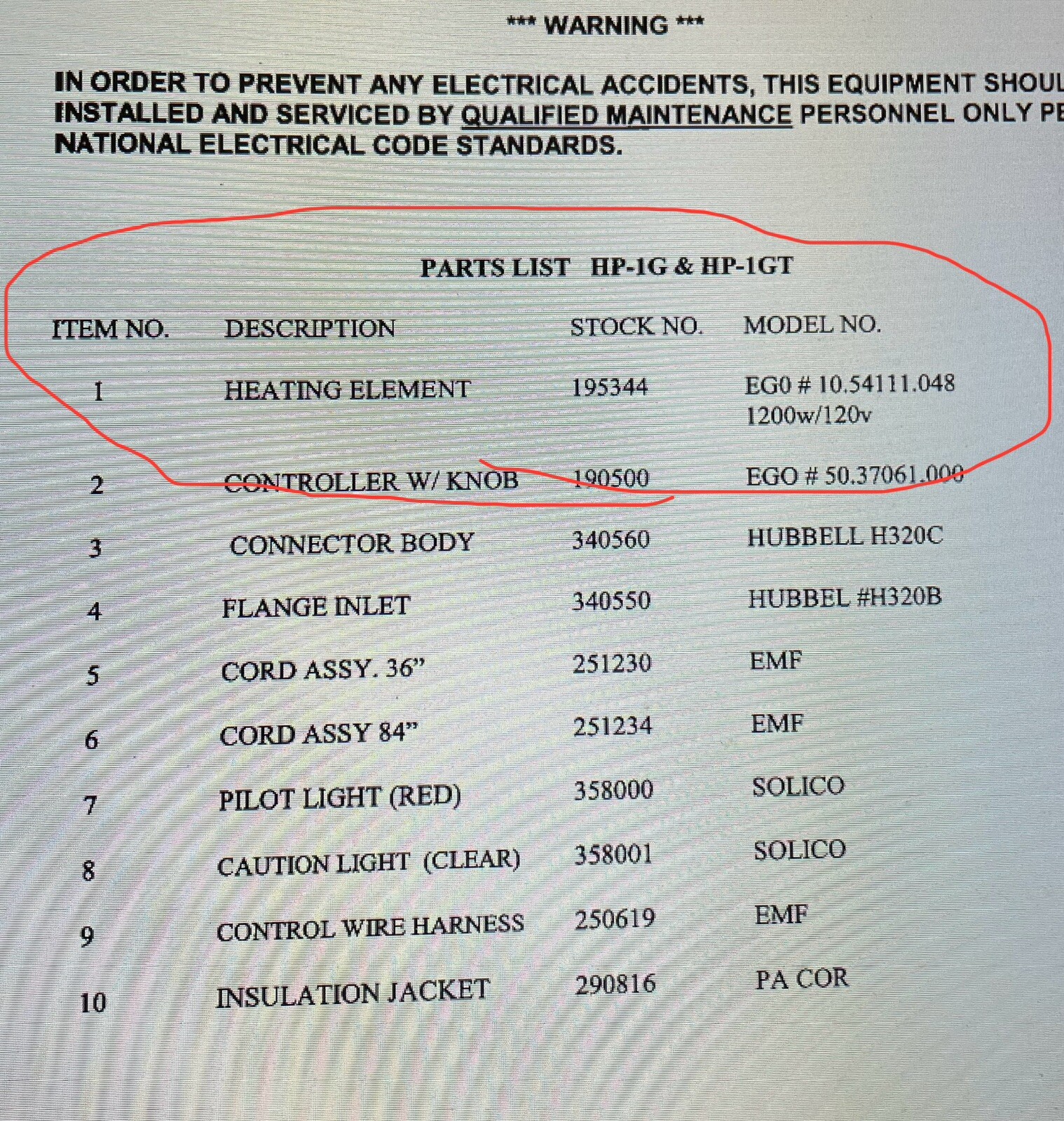 10.54111.048 Radiant sur Burner Element 6" 120volt SUMMIT / LOW TEMP CORP 195344