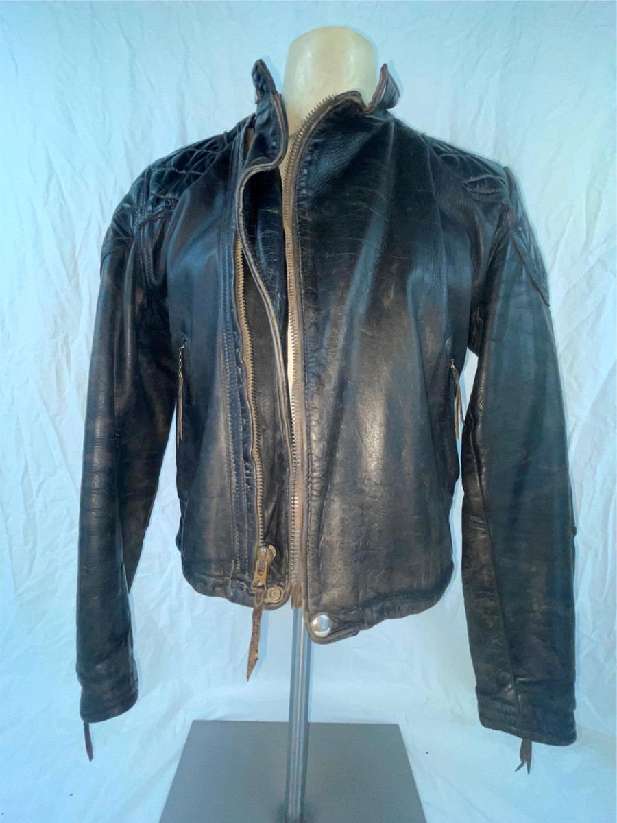 VTG 50s 60s MENS 40 LANGLITZ CASCADE LEATHER MOTORCYCLE CAFE RACER