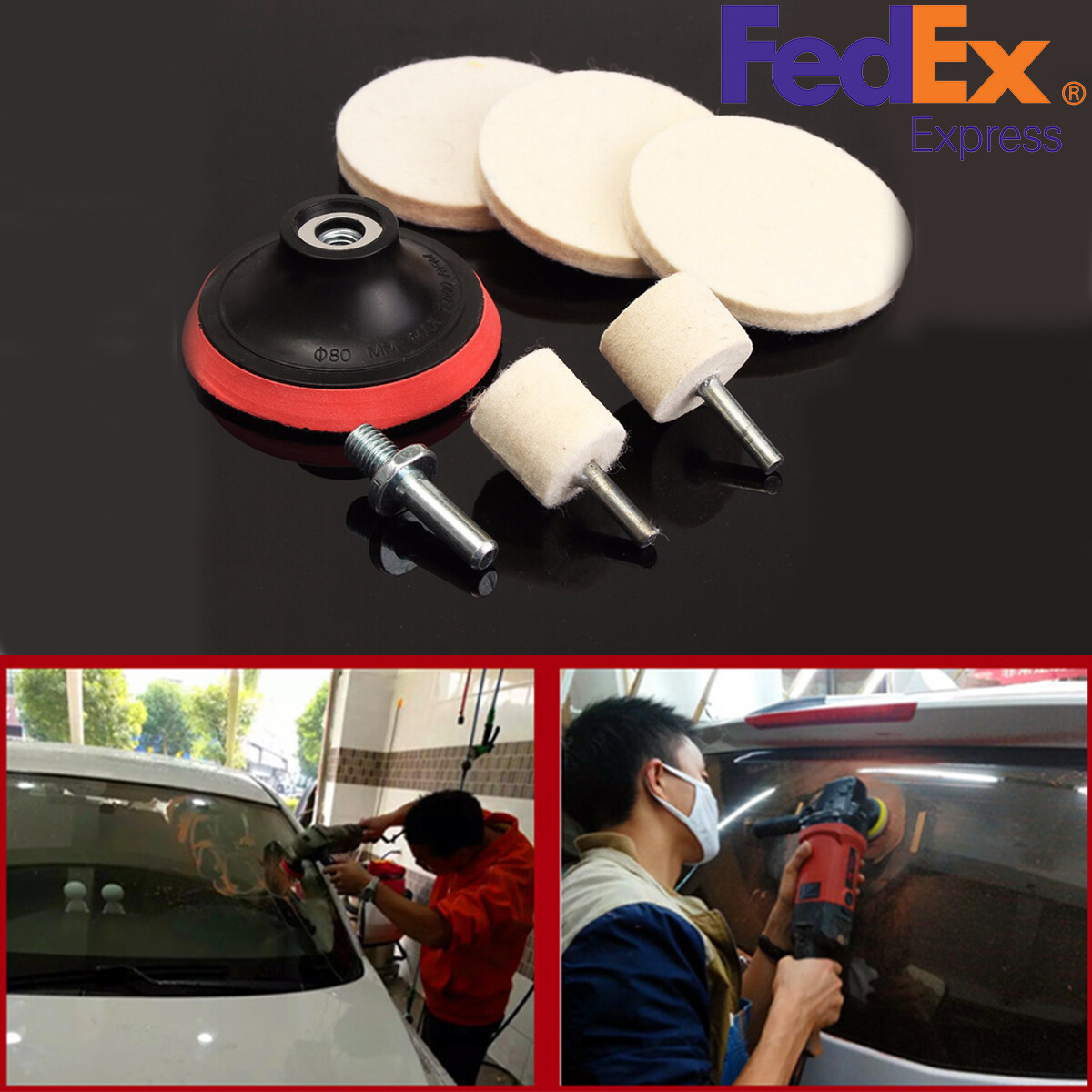 8Pcs Glass Polishing Kit Scratch Removal ,8 Oz Cerium Oxide Polishing