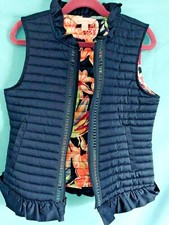 Girls Lilly Pulitzer Thin Puffer Vest Navy with Floral Inside L 8-10 NICE
