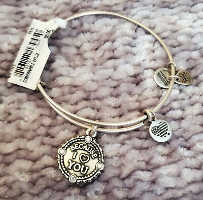 Alex & Ani ''Because I  You'' Charm with Swarovski Crystals. Great Gift  Idea!