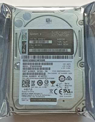600 GB SAS Lenovo System x FRU: 90Y8873 10K SFF G2HS HDD 2.5'' Festplatte Neu