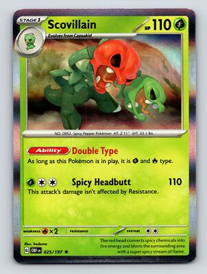 Stage 1 Scovillain HP 110 Double Type Ability Spicy Headbutt Grass Green