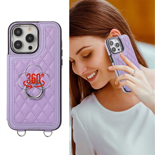 For iPhone 16 15 Pro Max 14 13 12 11 Strap Leather Wallet Card Ring Stand Case - Picture 5 of 36