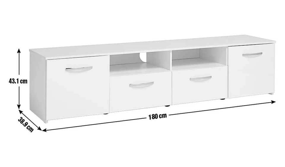 Hayward 2 Door TV Unit White Gloss eBay