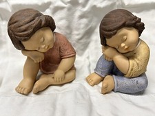 Goebel Porcelain Figures Nina & Marco ~15 cm- Excellent Condition- Sleeping Kids