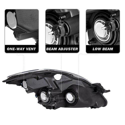 For 2007 2008 2009 Nissan Altima Sedan 4Dr Black Headlights Amber Corner Lamps - 第 3/5 張圖片