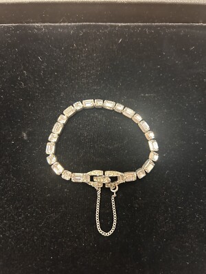 1940s Mazer Bros Rhinestone Tennis Bracelet