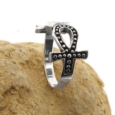 Double Ankh Egyptian Cross, Sterling Silver 925, 6gram - sizes - M,P,Q,R,S,T,W,Z