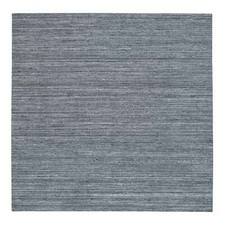 10'1" x 10'1" Gray Soft Wool Hand Loomed Modern Striae Design Square Rug R65422