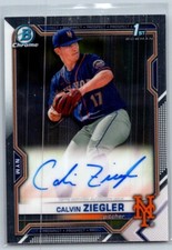 Calvin Ziegler 2021 Bowman Draft Chrome RC Autograph Rookie Auto #CDA-CZ New