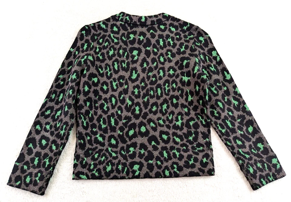 Suéter Marc By Marc Jacobs Talla XS Estampado Leopardo Verde Multicolor Tejido 1495 Foto 2 de 3