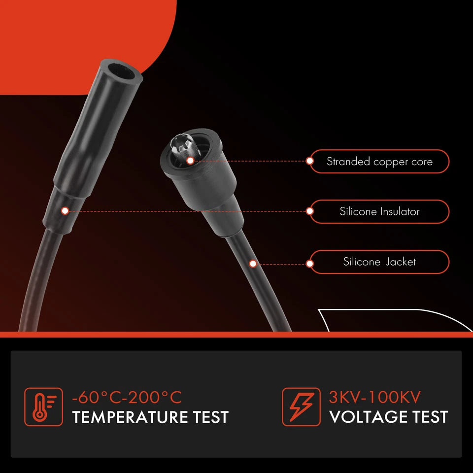 7x Juegos de cables de bujía para camioneta Ford Bronco F-250 GMC personalizada Mercury Villager Foto 4 de 4