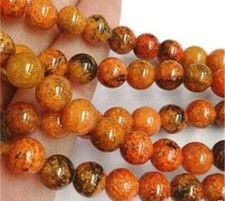 8mm Yellow Azurite Chrysocolla Round Gemstone Loose Beads 15'' Jewelry Making
