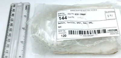 Omron Lot of 145 Plus Tactile Switch SPST, Mom, SMD, 653-B3U-1000P New