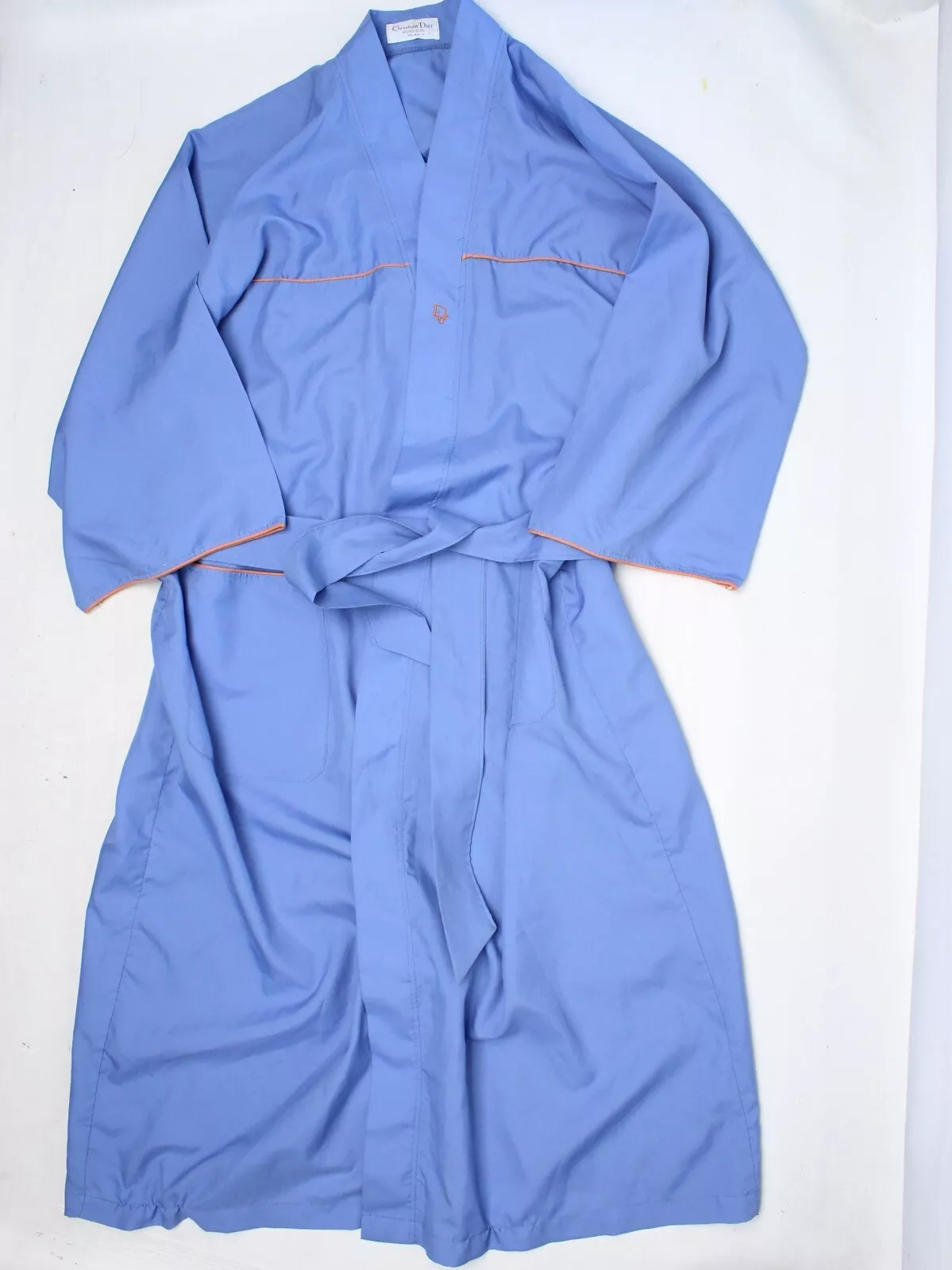 Robe vintage Christian Dior Monsieur homme taille unique Lt bleu légère ceinturée 
