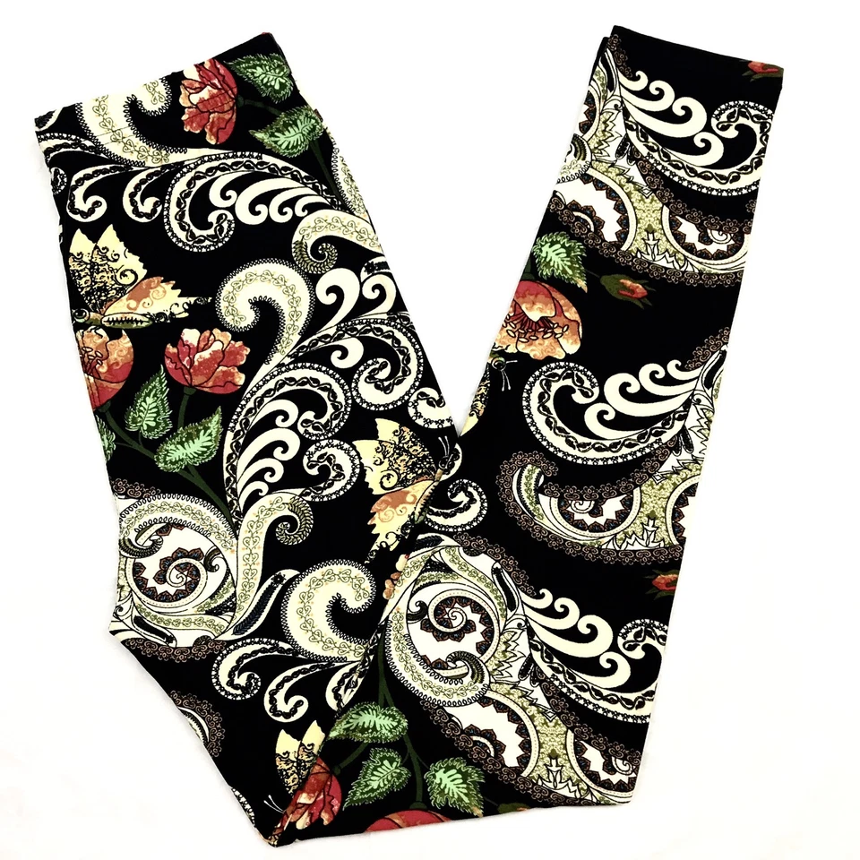 Маслянистые мягкие дамасские садовые леггинсы-бабочки с цветочным рисунком один размер S M L цветы OS - Изображение 2 из 3
