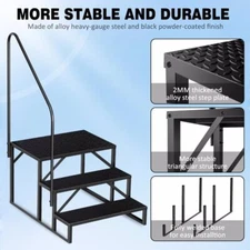 3/4 Step Swimming Pool Ladder Above Ground Pools Stool Ladder w/ Handrails NEW