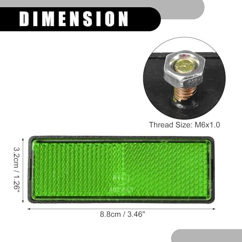 4pcs 3.46"x1.26" Universal Reflector - Rectangle Motorcycle Bike Safety - Picture 4 of 7