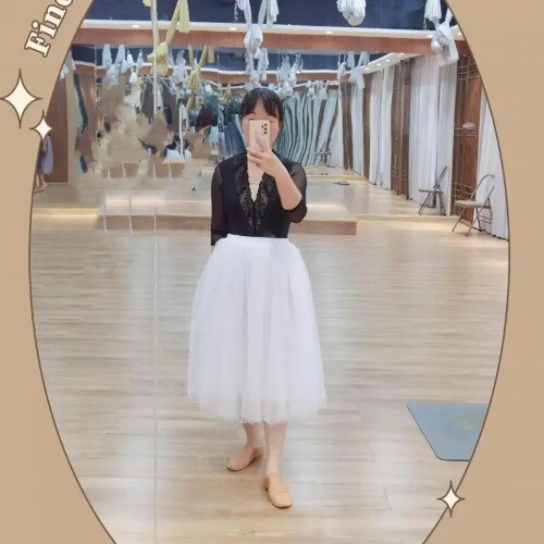 Ballet Skirt 80cm Long Ballet Tutu Ballet Lyrical 2 Layers Tulle With Lining - Bild 19 von 20