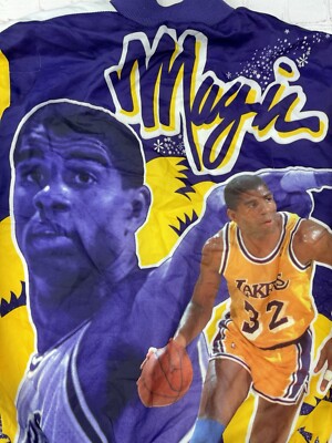Vintage Magic Johnson Chalk Lines 90's Jacket basketball NBA LA