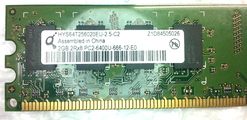 MEMORIA RAM DESKTOP QIMONDA 2 GB PC2-6400 HYS64T256020EU-2.5-C2 DDR2-800 - Foto 2 di 2