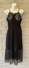 EVIVVA EYE-FUL VTG 1950s Nylon Slip Dress Embroidery Sheer Nightgown 36 Floral