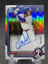 2022 Bowman Chrome Yhoswar Garcia Refractor Auto #’d 240/499 PHILLIES